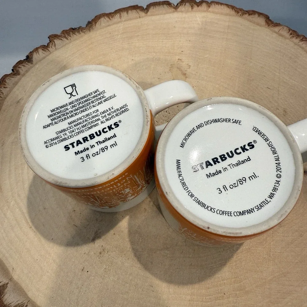Starbucks Amsterdam and Netherlands 3 oz. Mini Espresso Mugs Demitasse